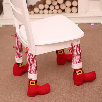 Vianočné Dekoratívne Dodávky Tabuľka Nohy Kryt Domáce Dekorácie Stoličky Ochranný Kryt Stolice Nohu Stoličky Vianoce