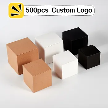 500pcs Prispôsobené Kraft Papier Okno Veľkoobchod Obal Malé Balenie Krabíc Tlačené Logo Business Box| |