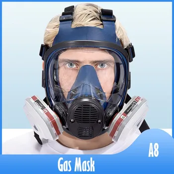 A8 Plynová Maska, Úplné Pokrytie Spray Paint Chemické Formaldehyd Proti Prachu Pesticídov Plnú Tvár Hlavu Krytie Dýchacie Masky Požiarnej Ochrany