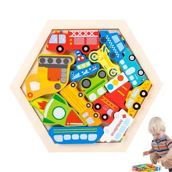 Skladanie Puzzle Bloky Farmy Tichom Drevené Puzzle Pre Batoľatá Narodeninám Vzdelávania Triedenie & Stohovanie Náučné Hračky