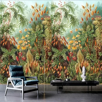 Európskom Štýle Retro Tapety Ručne maľované Tropické Jade Lesa nástennú maľbu, Tapety, pre Obývacia Izba Papier Pozadí Steny
