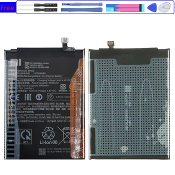 Batéria BN62 BN 62 6000mAh Pre Xiao Redmi Poznámka 9 4G 9T Náhradné Batérie Bateria + Nástroje