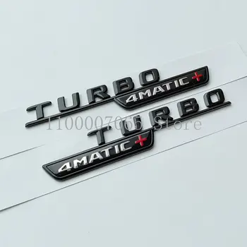 2017 Lesklé Čierne Písmená Turbo_4matic+ ABS Znak pre Mercedes Benz A45 C43 E53 CLA45 CLS53 Auto Blatník typovom Štítku, Logo Nálepky