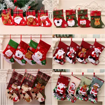 Vianočné Dekorácie Na Santa Claus Malé Ponožky Vianočný Stromček Prívesok Vianočná Pančucha Darčeková Taška Vianočná Taška