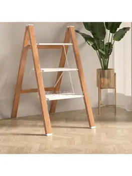 Kentai imitácia masívneho dreva pre domácnosť rebrík skladací rebrík stolice multi-funkčné pribrala hliníkovej zliatiny krytý troch krokoch