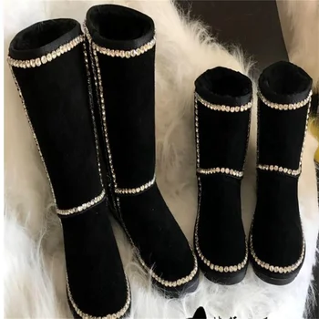 Handmade na vysokej segmentu módnych drahokamu čižmy All-in-one Žien bavlna, topánky Drahokamu Jednoduché čierne veľkosť