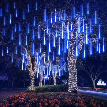 Nový Rok 30/50 cm Vonkajšie meteorický dážď Dážď 8 Trubice LED Reťazec Svetlá Vodotesný Pre Strom Vianočné Svadobné Party Dekorácie