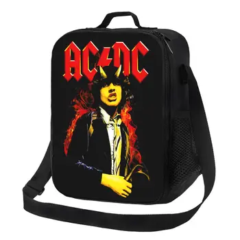 Rock AC DC Izolované Obed Taška pre Vonkajšie Piknik Heavy Metalová Hudobná skupina, Nepresakuje Tepelnej Chladnejšie Bento Box, Ženy, Deti