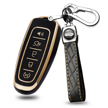 5 Tlačidiel Kožené Diaľkové Kľúča Vozidla Kryt Prípade Fob Pre Lincoln MKZ MKX MKS Keyless