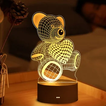 3D Lampy, Akryl USB LED Nočné Osvetlenie, Neónový nápis Lampa Vianoce, Vianočné Dekorácie pre Domov Spálňa Narodeniny Dekor Svadobné Dary