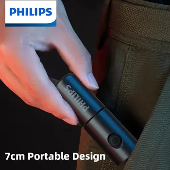 Philips Nový 7 cm LED Nabíjateľná Mini Prenosné Baterka 7 Svetelné Režimy, Pre Turistiku A Cestovanie sebaobrany