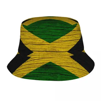 Jamajka Vlajka Ročník Tlače Vedierko Hat Rybár Klobúk Skladacia Ženy Muži Opaľovací Krém Tieni Spp