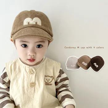 Baby, klobúk Jeseň/Zima 2023 kórejský jednoduché m-list vyšívané spp všestranný dieťa Menčester šiltovku 48-50 cm