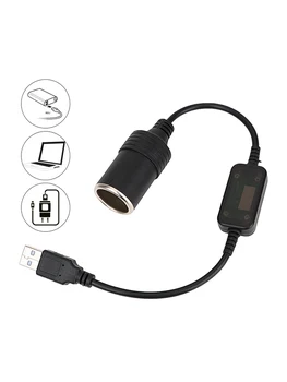 Pripojte Konektor Adaptéra USB 5V Na 12V Auto Interiérové Doplnky Nabíjací Kábel Zásuvka Converter Adaptér Káblovom Ovládači