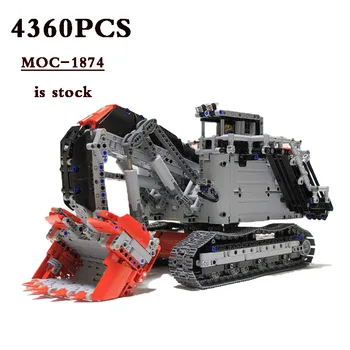 MOC-1874 Bloky 42100 Kompatibilné RH400 Baňa Sledovať Bager Zaťaženia Dopravy Prívesu 4360pcs Montáž Toy Model Prázdninový Darček
