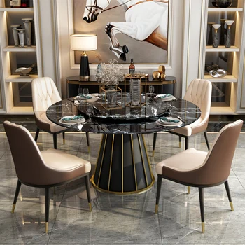 Svetlo luxusné mramorové jedálenský stôl a stoličky zmes kruhové postmoderných minimalistický Nordic domácnosti jedálenský stôl