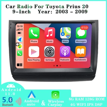 Android Rádia Pre Toyota Prius 20 2003-2009 Auto Stereo IPS Dotykový Displej Bezdrôtový Carplay Android Auto 4G LTE, WiFi, Bluetooth