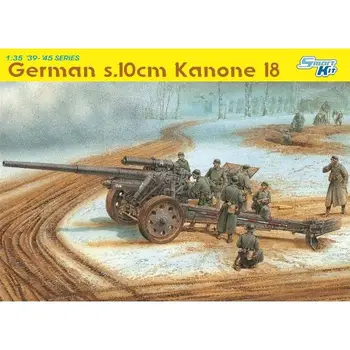 DRAGON 6411 1/35 s nemeckom.10 cm Kanone 18 - zmenšený Model Auta