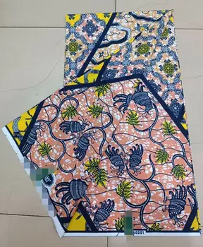 2023 Nové Nigérijský Dizajn Zaručené Skutočné Tissus Naozajstný Afriky Vosk Vytlačí Tkanina Bavlna Ankara Textílie Pre Šaty, Šitie 6 Dvore