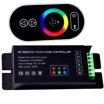 GT888 6A*3channel 18A RF Touch Panel Diaľkové Svetlo Páska RGB LED Controller DC12V 24V led Bar dimmer Prepínač pre RGB led pásy pásky